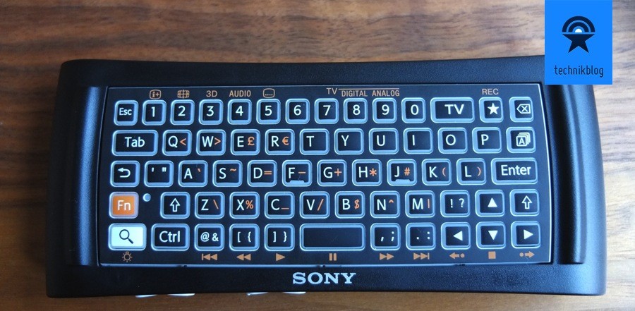 Sony Google TV Tastatur - Remote unten