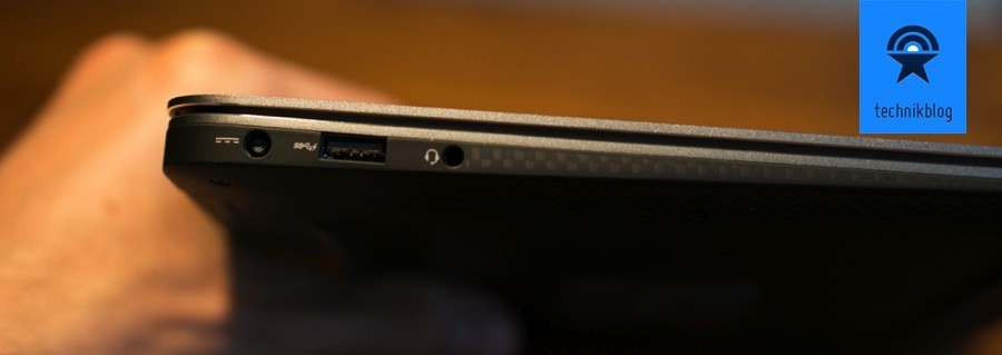 Dell XPS 13: Anschlüsse links - DC Power, USB und 3.5mm Klinke für Kopfhörer